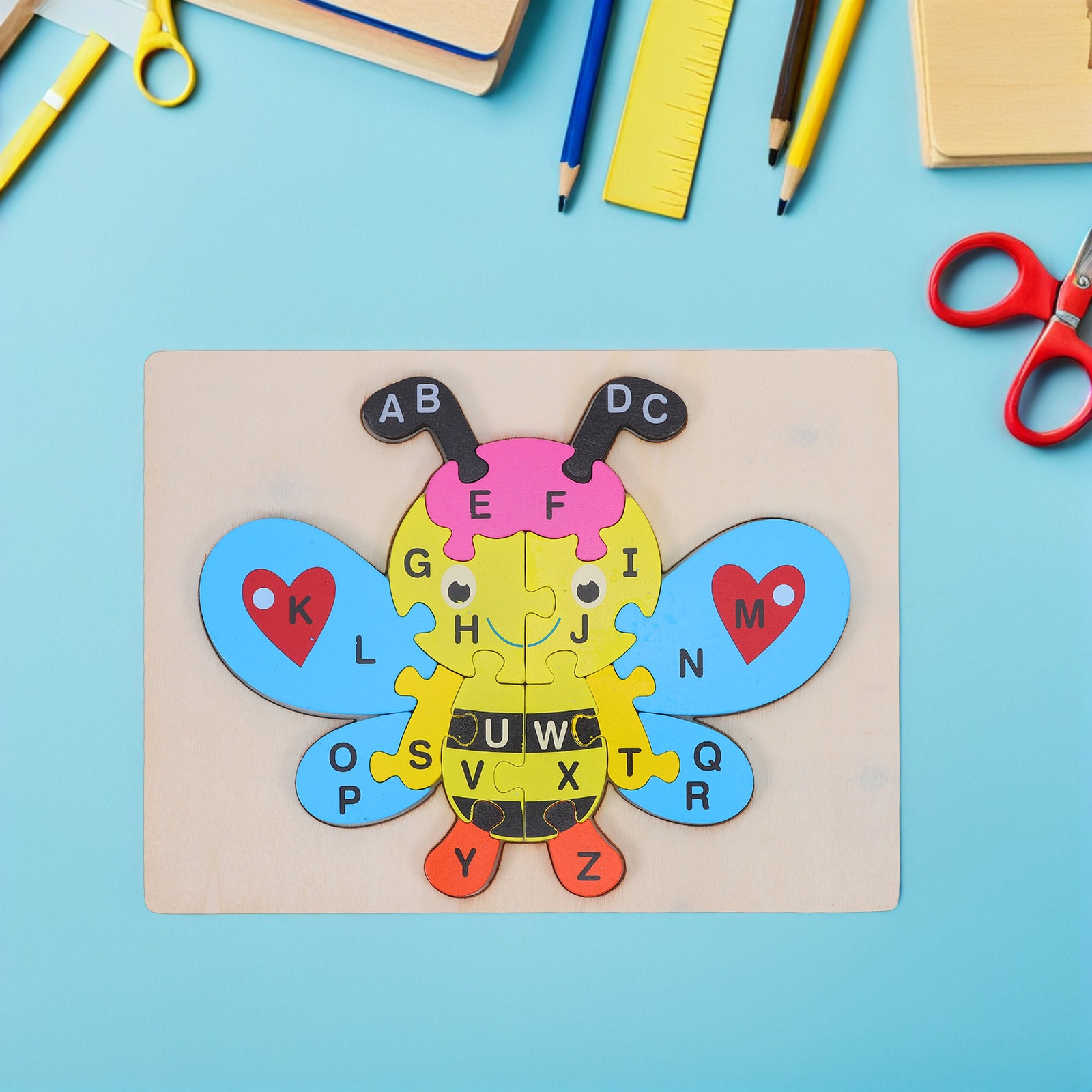 1 Set Puzzle Alfabet Kayu Bent - Abc Kids Early Education ulasan dan harga